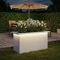 Sodo vazonas su LED Balta 30 x 60 x 30 cm Plienas