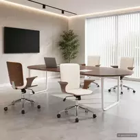 Sukamos ofiso kėdės su atlošu 4 vnt. Dirbtinė oda