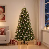 Dirbtinė Kalėdų eglutė su burbulais 210 cm 300 LED Šilta balta