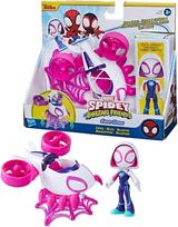 Transporto priemonė su figūrėle Hasbro Spiderman Spidey Ghost Spider F7456, balta sp./rožinė sp.