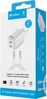 Telefono įkroviklis Sandberg 441-75, 2 x USB Type C, balta sp., 65 W