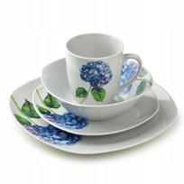 Pietų servizas AffekDesign Lea HTTF6725-SR, porcelianas, mėlyna sp./balta sp., 16 vnt.