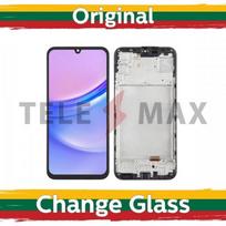 Ekranas skirtas Samsung A155 A15 4G / A156 A15 5G juodas su rėmeliu (Atnaujintas: Telemax)