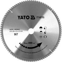 Yato diskinis pjūklas medienai YT-60795, 315mm, 96 dantų, 30mm, 4900rpm, TCT, BA dantys, volframo karbidas
