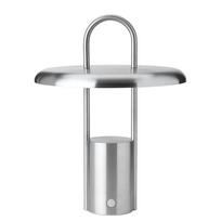 Sidabrinės spalvos iš nerūdijančio plieno stalinis šviestuvas LED su pritemdymo funkcija (aukštis 25 cm) Pier – Stelton