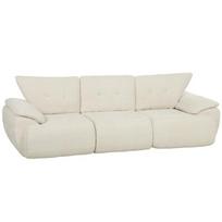 Trivietė sofa modulinė, 260 cm, kreminė