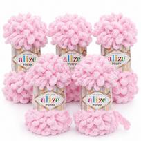 Alize Puffy mikropoliesterio siūlai mezgimui, rožiniai, 5vnt., spalvos kodas: 31