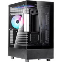 Silverstone Technology Lucid 04 SST-LD04-B-ARGB, kompiuterio korpusas, juodas, mATX, 2x USB 3.0, 1x USB Type-C, 3 ventiliatoriai