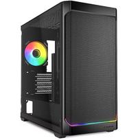 Sharkoon Kompiuterio korpusas MK4W RGB 4044951041763, mATX, 4x 120mm ventiliatoriai, grūdintas stiklas, juoda, USB-C