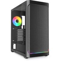 Sharkoon kompiuterio korpusas AK4W RGB Strip 4044951041664, ATX, juodas, grūdintas stiklas, 2x USB 3.0, 1x USB Type-C
