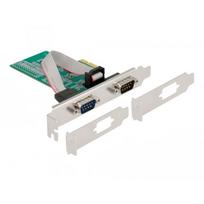 Delock PCIe x1 kortelė į 2x serijinį RS-232, 89555, 2 prievadai, PCIe x1, 230.4 KB/s, 256 baitų FIFO, 16C950 UART, ASIX AX99100
