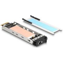 Delock mobiliojo stovo įdėklas 47037, 1x M.2 NVMe SSD, metalas, juodas, apvalus kabelis, C13/C14, 2 raktai