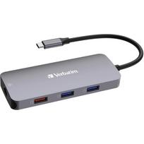 Verbatim USB-C Pro dokinimo stotis CMH-09 32152, 9 prievadai, 4K 60Hz, 1Gb/s, 10Gb/s, 5Gb/s, SD, microSD, USB 3.2, HDMI, RJ-45