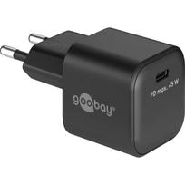 Goobay 45W USB-C PD GaN Nano įkroviklis 80238, juodas, greitas įkrovimas