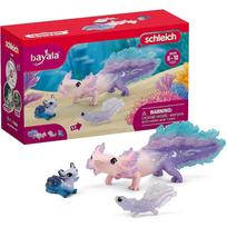 Schleich aksolotlų atradimų rinkinys 42628, 3 vnt., 5 metai, plastikas, daugiaspalvis, povandeninis, vienaragiai ir fėjos