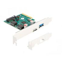 Delock PCI Express plokštė 90107, 2x USB 10Gbit/s, 1x Type-C, 1x Type-A, ASMedia, xHCI 1.1, SATA maitinimas
