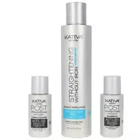 Kativa Keratin Anti-Frizz Smoothing Set (No Iron Required) – 3-Piece Repair Kit