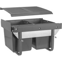 Gtv šiukšlių dėžė PB-45-002X15-60A, 2x15l, 450mm, pilnas ištraukimas, antracito, plastikas