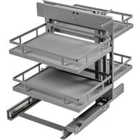 Gtv ištraukiama kampinė pintinė KO-WMC500-60, 500mm, antracito RAL 7024, plienas, plastikas, universalus L+D, 4 vnt. pintinė