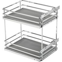 Gtv virtuvės ištraukiama krepšys KO-300BO-01B, 300mm spintai, 2 lentynos, 15kg, chromuotas, baltas, be kreiptuvų