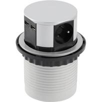 Gtv COMFORT ištraukiama maitinimo lizdas AE-BPW3U100U-53, 3600W, 5V, IP20, 3x AC, 2x USB-A, aliuminis, plastikas, I klasė