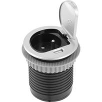 Gtv lizdas AE-BPW1U1UCH-53, 60mm, 3600W, 5V DC, IP20, USB įkroviklis, kompaktiškas, ištraukiamas, 20 vnt.