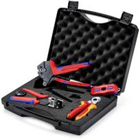Knipex įrankių dėžė 979104V03, 8 vnt., fotovoltiniams įrenginiams, MC4 ir MC4 Evo 2 jungtys, gofravimo replės, nuėmėjas