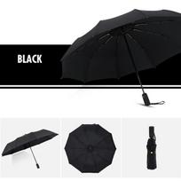 Automatinis dviejų sluoksnių didelis skėtis, 105 cm skersmens,  Juoda