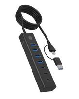 ICY BOX IB-HUB1737-C3 USB 3.2 Gen 1 (3.1 Gen 1) Type-C 5000Mbit/s Black