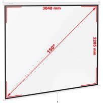 Projektoriaus Ekranas Pusiau Automatinis Sieninis Lubinis Matinis Baltas 150'' 312,8x239 Cm 4:3