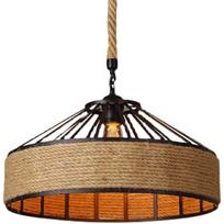 Pakabinamas šviestuvas Lubų lempa su kanapių virve, originali juto linija, 50 cm