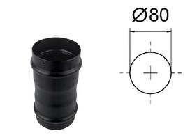 Juoda kamino jungtis (+) su silikonine tarpine granuliniam šildymui. D-80 mm