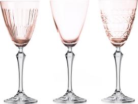 Huta Julia Vyno taurės Veranda rožinės spalvos 250 ml 3 vnt.