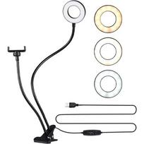 LED asmenukių lempa su spaustuku 5W, CCT, 24LED, ⌀9 cm