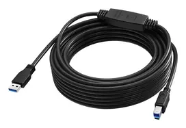 VISION 10 m USB 3.0 Active Extension Cable - Nickel-Plated Connectors - 5Gbps - USB A to USB B - Black