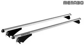 Automobilių stogo skersiniai Menabo Avia, 120 cm, 2 vnt. sidabro spalvos