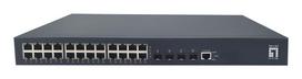 LevelOne 28-Port L3 Lite Managed Gigabit PoE Switch, 802.3af/at PoE, 24 PoE Outputs, 400W Power Budget, 4 x 10G SFP+, Dual AC Redundant Power Supply