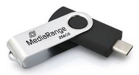 MediaRange MR1955 USB flash drive 256GB USB Type-C 3.2 Gen 1 (3.1 Gen 1) Black, Silver