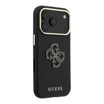 Nugarėlės dėklai Guess Apple iPhone 18 Pro SW Grained PU & Big Resin Logo Black