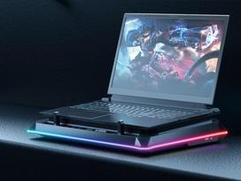 Conceptronic THYIA03B Turbofan Gaming Laptop Cooling Pad with USB Hub, RGB, Sealed Foam, Mobile Holder
