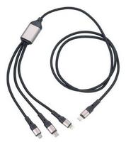 TROIKA DREIZACK PRO USB cable 1.2 m USB C USB C/Micro USB-A/Lightning 100 W Black, Grey