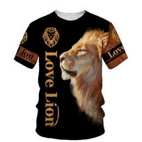 Liūtas Karalius 3D Spausdinimo Vyriški Marškinėliai Vasaros Nauji Apvaliu Kaklu Trumpomis Rankovėmis T-shirt Viršutiniai Drabužiai 3D Stiliaus Vyriški Drabužiai Madingi Laisvalaikio Marškinėliai 3XL brown