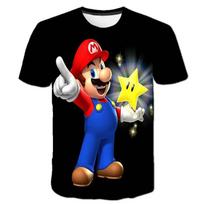 MINISO Vaikiški žaidimai Super Mario Bros Marškinėliai Vaikams Berniukams Animaciniai Drabužiai Viršutiniai Marškinėliai Berniukams Marškinėliai Luigi Mario Marškinėliai Vaikams Trumpomis Rankovėmis 140 gray