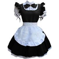 Moteriška prancūziška tarnaitės apranga Lolita Suknelė Miela Cosplay Anime prijuostė Cosplay Tarnaitės suknelė Vyriška uniforma Kavinės kostiumas Mucama S juoda