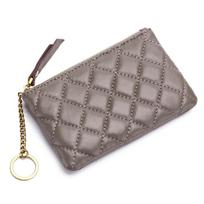 New sheepskin change bag women's Korean version, mini change bag diamond zipper hand key chain women's coin bag abrikosas