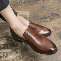 Summer British Doudou Shoes Business Casual Lazy Youth Formal Hairstylist Leather Shoes 46 beige