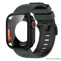 Case+Silicone Strap for Apple Watch Band Ultra 3 49mm 46 45 44 41mm Protective Case Bracelet for Iwatch 11 10 9 8 7 6 54 SE3 44mm Series se3 se2 black