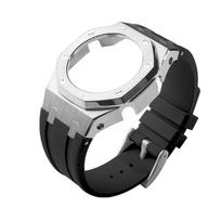 GMA-S2100 Modifikacijų Rinkinys Casio GMA-S2100 Laikrodžiui Nerūdijančio Plieno Metalinis Korpusas Rėmelis Guminis Dirželis Su GMA-S2100 Atnaujinimo Aksesuarais GMA-S2100 gray