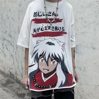 InuYasha Cosplay Anime Manga T-Shirt Tee Costumes Polyester L white