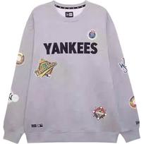 New Era FW24 MLB New York Yankees World Series Print Fleece Crewneck Sweatshirt Unisex sweatshirt Gray 14409876 L white